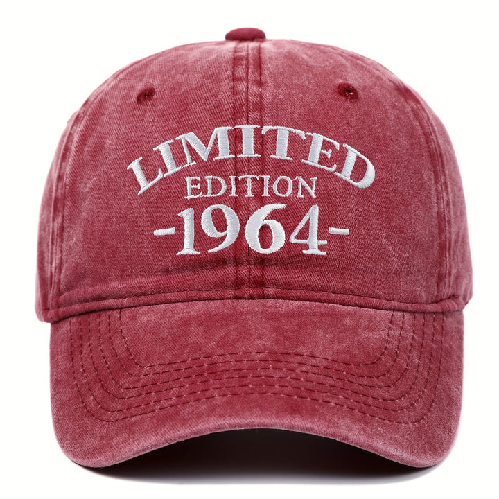 Gorra de Béisbol Bordada Edición Limitada 1964, Visera Curva Ajustable, Ideal para Uso Casual y Ocasiones Especiales como el Día de la Madre/Día del Padre, Apta para Hombres y Mujeres