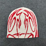 Gorra tejida estilo Y2K con estampado hip-hop para hombres y mujeres, gorro deportivo casual sin visera
