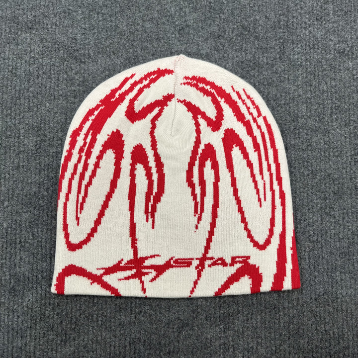 Gorra tejida estilo Y2K con estampado hip-hop para hombres y mujeres, gorro deportivo casual sin visera