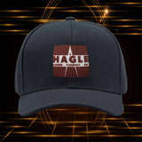 Gorra de Béisbol con Logo de Hagle Lumber Company Inc - Emblema Oficial de HAGLE, Gorra Snapback Ligera para Motocicletas, Deportes al Aire Libre y Eventos de Leñadores, Blanca con Parche de Logo Marrón (Lavable a Mano, Patrocinadores con Logo)
