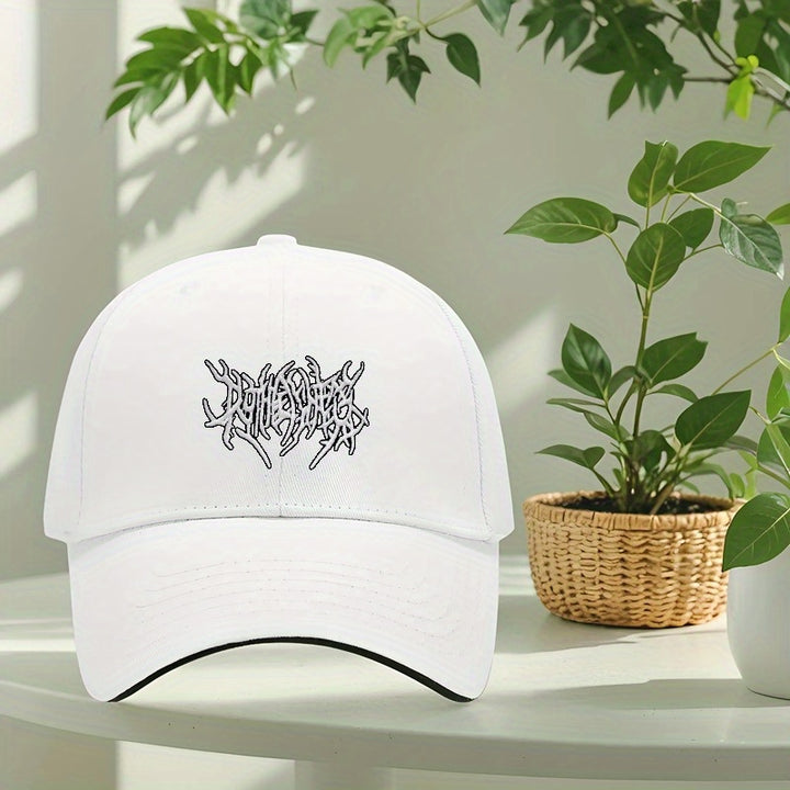 Gorra de béisbol unisex ajustable con estampado de letras góticas - Ligera y transpirable, con visera curva y ala - Sombrero casual y deportivo para exteriores para todas las estaciones, para hombres y mujeres, regalo perfecto para las fiestas (lavable a