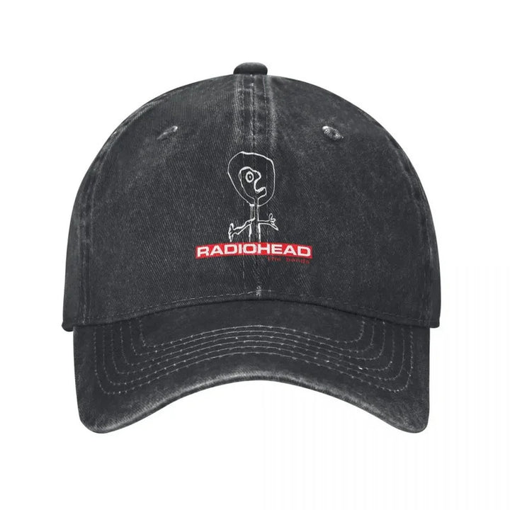 Gorra de béisbol de Radiohead, Algodón lavado y desgastado, Ajustable Snapback, Sombrero de hip hop ligero, Estilo punk rock unisex de los 90, Lavar en máquina
