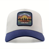 Gorra Unisex de Béisbol con Ajuste Snapback - Gorra Trucker Ligera y Transpirable, Diseño Vaquero del Oeste al Atardecer en Yellowstone, para Hombres y Mujeres, Pesca, Deportes, Casual - Regalo Perfecto para Papá, Mamá, Él, Ella, Accesorio de Verano, Lava