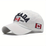1x Gorra de Béisbol Hoja de Arce, Sombrero de Golf Ajustable con Bandera Canadiense para Hombre