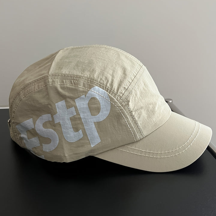 1 Gorra de béisbol con logo ESPT para hombre y mujer - Gorra ligera, transpirable y de secado rápido con letras ESPT llamativas, ajuste ajustable, visera curva y ala estructurada para deportes al aire libre, sombrero para viajes casuales (//Gris/Azul Mari