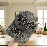 Gorra de béisbol unisex con diseño de letras en marrón/blanco/gris, ajustable para todas las estaciones, protección solar UPF, sombrero casual y para fiestas, adolescentes y adultos