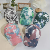 1pc Gorra Unisex Retro Tie-Dye - Ajustable y Transpirable con Cierre Snapback, Diseño a Rayas para Deportes al Aire Libre y Fiestas de Baile, Lavado a Mano, Esencial para Vacaciones, Gorra Duradera, Moda Casual