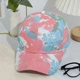 1pc Gorra Unisex Retro Tie-Dye - Ajustable y Transpirable con Cierre Snapback, Diseño a Rayas para Deportes al Aire Libre y Fiestas de Baile, Lavado a Mano, Esencial para Vacaciones, Gorra Duradera, Moda Casual
