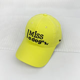 Gorra de béisbol de perro con letra bordada de caricatura americana, para mujeres, ajustable, ligera, de poliéster, con pico de pato de camuflaje, para vacaciones