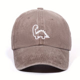 Gorra de Béisbol Ajustable con Dinosaurio Lindo - Transpirable, Lavable a Mano, Gorra de Papá de Poliéster con Visera Curva para Uso Casual
