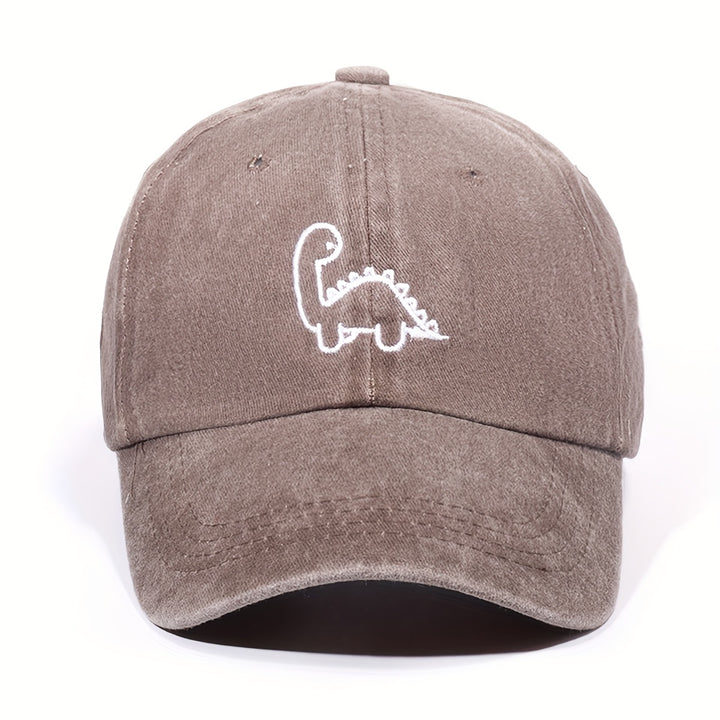 Gorra de Béisbol Ajustable con Dinosaurio Lindo - Transpirable, Lavable a Mano, Gorra de Papá de Poliéster con Visera Curva para Uso Casual
