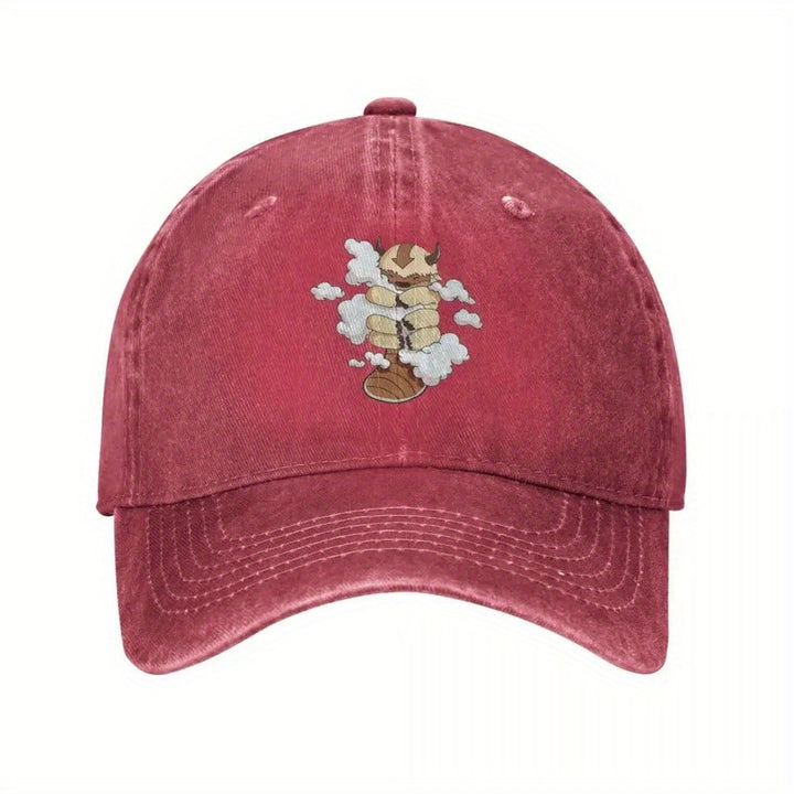Gorra de béisbol inspirada en el último Airbender Appa acariciando nubes, ajustable, ligera, para deportes al aire libre con cierre de hebilla, lavable en máquina, diseño impreso