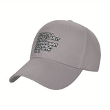 1pc Gorra de Béisbol de Poliéster Ajustable y Transpirable con Frase Inspiradora - Sombrero de Visera Estilo Y2K Ligero para Hombres y Mujeres, Diseño de Ala Curva Blanca, Protección Solar Casual y Elegante, Gorra de Sol Casual | Gorra de Béisbol con Fras