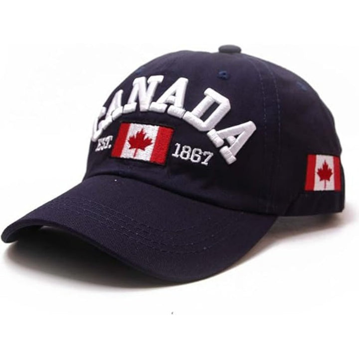 1x Gorra de Béisbol Hoja de Arce, Sombrero de Golf Ajustable con Bandera Canadiense para Hombre