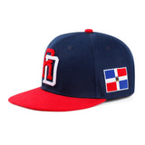 Gorra de béisbol de ala plana bordada con la bandera de la República Dominicana, apta para hombres y mujeres, talla ajustable, perfecta para usar todo el año, ideal para regalar.