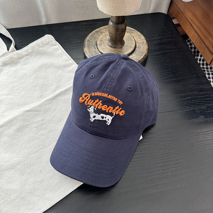 La autenticidad es un sueño para los amantes de los perros - Gorra de béisbol bordada para mujer con diseño de perro, protección solar, ajuste ajustable, material de algodón en beige, marrón, azul marino, rojo, negro, gorra casual | Diseño juguetón | Deta