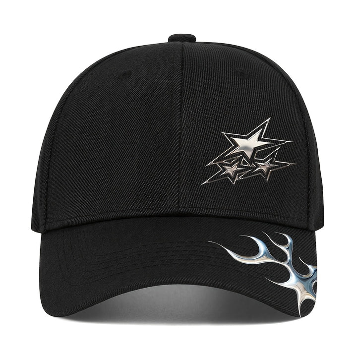 1pc Gorra Unisex Estilo Futurista Y2K Plateada, Sombrero de Béisbol con Visera Curva para Deportes al Aire Libre, Gorra Ajustable