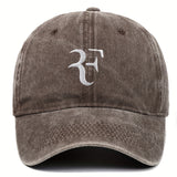 1 gorra de béisbol ajustable con diseño bordado de letra F elegante, mezcla transpirable, protección solar para deportes al aire libre y uso casual, accesorio para la cabeza ajustable, gorra de béisbol bordada duradera