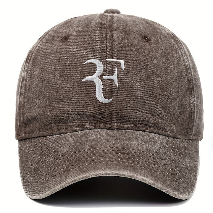 1 gorra de béisbol ajustable con diseño bordado de letra F elegante, mezcla transpirable, protección solar para deportes al aire libre y uso casual, accesorio para la cabeza ajustable, gorra de béisbol bordada duradera