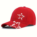 1pc Gorra de Béisbol con Estampado de Estrella Graffiti, Gorra Deportiva Unisex, Sombrero de Ala con Estilo Moderno para Exteriores