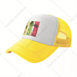 Gorra de Béisbol Ajustable de Malla Transpirable con Grafiti de Palmeras Vibrantes - Estilo Hip-Hop, Sombrero de Playa de Verano para Hombres y Mujeres, Lavable a Máquina