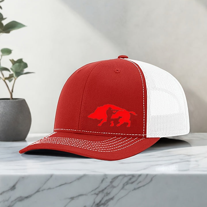 Gorra de Béisbol Unisex Ajustable con Estampado de Jabalí Audaz - Gorra Trucker Transpirable para Hombres y Mujeres, Accesorio de Golf, Pesca, Deportes al Aire Libre, Sombrero Elegante, Ropa Duradera