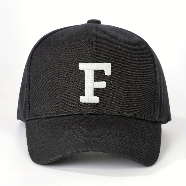1 Gorra de Béisbol Bordada con Letra F Unisex, Ajustable y Transpirable, Estilo Y2K para Parejas, Ala Curva, Moda Verano para Hombres y Mujeres