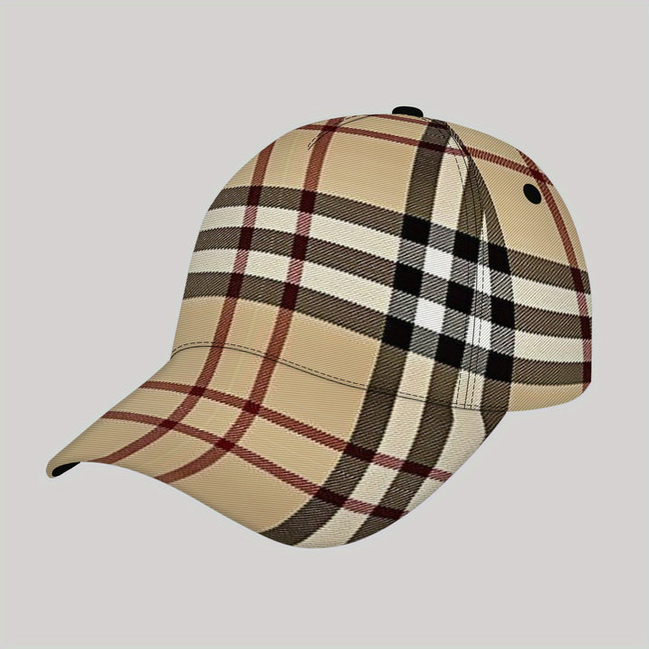 Gorra de béisbol de cuadros divertidos HZLULY - Ajustable, transpirable, de poliéster, ideal para hombres y mujeres, perfecta para la playa y actividades al aire libre, accesorios para la playa | Gorra de cuadros divertidos | Material transpirable