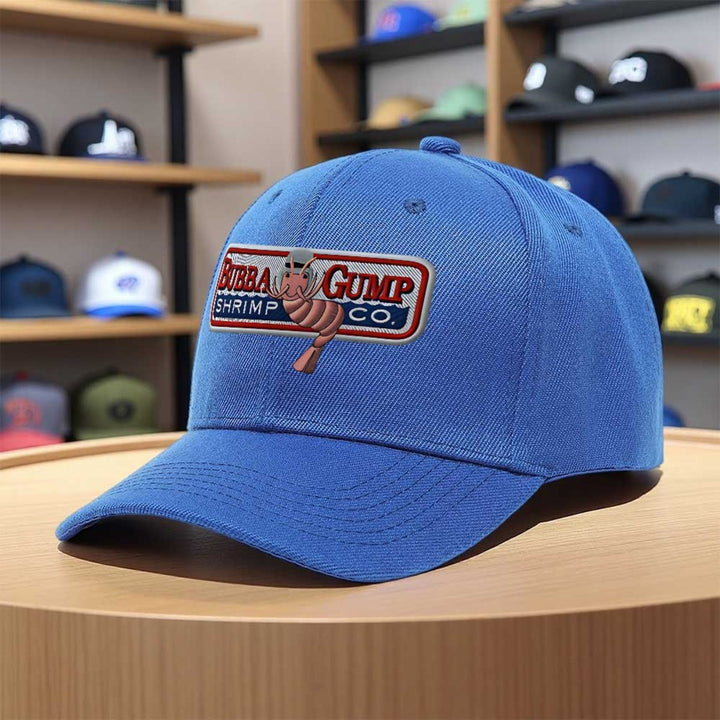 1 Gorra de béisbol retro de Bubba Gump Shrimp - Ligera, cómoda de poliéster, estilo deportivo con logo bordado, perfecta para skateboarding, fiestas en la playa, fotografía callejera y actividades al aire libre, accesorios de playa | Gorra deportiva | Gor