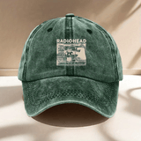 Gorra de béisbol lavada con estampado de RADIOHEAD para hombres y mujeres, ajustable, informal y versátil, ligera y cómoda, esencial para actividades al aire libre, que muestra encanto de personalidad.