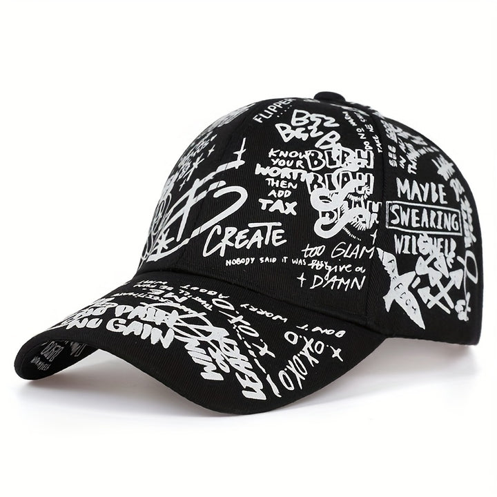 1Pza, Gorra De Béisbol De dibujo De Letras Para Hombres, Sombrero Casual Ajustable Al Aire Libre Con Protección Solar, ideal Para Viajes De Primavera Y Otoño Y Fiestas En La Playa