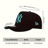 NEW ERA Gorra Snapback de Visera Curva Negra con Bordado NY - Gorra Ajustable Unisex para Hombres y Mujeres, Diseño Ligero y Cálido para Exteriores y Uso Casual, Logo Icónico de NY, Accesorio de Streetwear