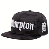 Gorra de Béisbol Bordada Camo Compton - Snapback de Moda, Sombrero de Visera Plana Hip Hop para Deportes al Aire Libre