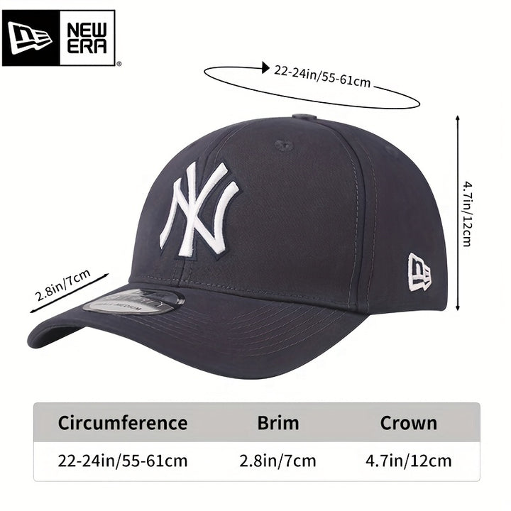 Gorra de béisbol New Era azul y negra con visera curva y tapa rígida, bordado NY - Snapback ajustable, ligera y cálida, diseño de 6 paneles para hombres y mujeres, estilo hip-hop, para camping al aire libre, fiestas, ropa de camping, gorro deportivo, gorr