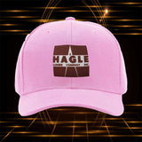 Gorra de Béisbol con Logo de Hagle Lumber Company Inc - Emblema Oficial de HAGLE, Gorra Snapback Ligera para Motocicletas, Deportes al Aire Libre y Eventos de Leñadores, Blanca con Parche de Logo Marrón (Lavable a Mano, Patrocinadores con Logo)