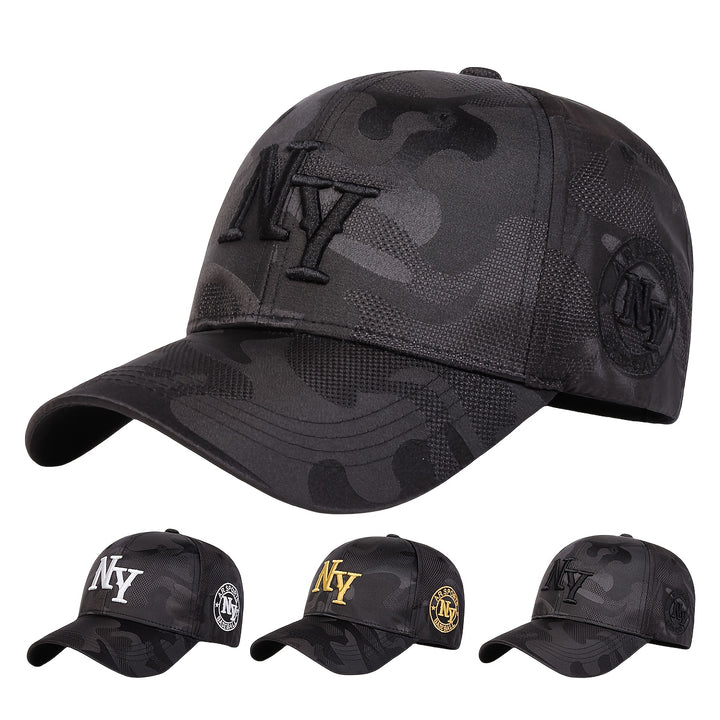 1 Gorra de Béisbol para Hombre con Letras NY - Ajustable Snapback, Ligera y Elástica para Uso Diario, Viajes o Deportes - Temática NYC Camuflaje (/Gris/Verde) - Regalo Ideal para Fans de Nueva York, Sombrero de Béisbol, Ropa Temática de NYC