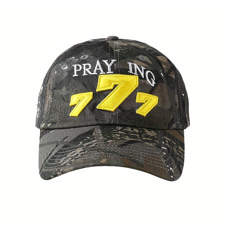 Gorra de béisbol camuflada bordada de 19.74 metros, ajustable, ligera de poliéster con letras 3D para estilo casual urbano