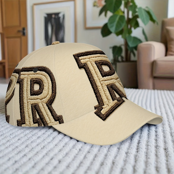 1 Gorra Ajustable Ligera para Hombre con Diseño de Letra R Cosida - Sombrero Tipo Pato para Salidas Casuales, Compras y Eventos Festivos (Halloween/Navidad/Acción de Gracias), Accesorio Duradero