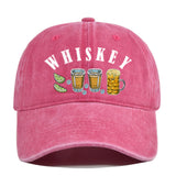 Gorra de Béisbol Vintage con Emblema de Whisky y Vino, Ajustable Snapback, Logo Manual para Estilo Retro, Cata de Vinos, Bares y Fiestas Navideñas - No Elástica, Ideal para Entusiastas del Retro y Seguidores de la Cultura del Vino