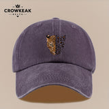 1 gorra de béisbol retro con estampado leopardo - Diseño ajustable similar al oído del cheetah, ligera y transpirable para , viajes u outfits casuales: marrón//beige claro (lavada manual)