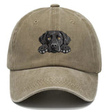 1 Gorra de béisbol con estampado de Labrador Retriever - Gorra snapback ligera, transpirable y ajustable con visera curva, aspecto lavado para mujeres y hombres, regalo de cumpleaños para amantes de los perros