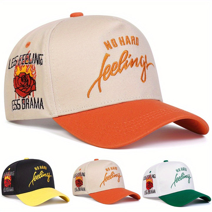 Gorra de béisbol de 5 paneles para mujer - Diseño de rosa y corona, ajustable con cierre, poliéster ligero para verano al aire libre, viajes, vacaciones en la playa, accesorios de playa, ropa ajustable, elegante y duradera.