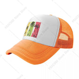 Gorra de Béisbol Ajustable de Malla Transpirable con Grafiti de Palmeras Vibrantes - Estilo Hip-Hop, Sombrero de Playa de Verano para Hombres y Mujeres, Lavable a Máquina