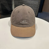 Gorra de Béisbol para Mujer con Diseño Pacífico y Coche - Ajustable con Cierre de Presión, Malla Transpirable en la Parte Posterior, Dos Tonos Beige/Blanco, Ropa Casual de Calle para Actividades al Aire Libre en Primavera Verano