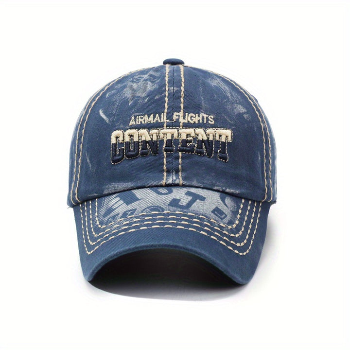 Gorra de béisbol lavada de época, gorra de pico de pato para parejas con letras bordadas, sombrero de sol casual para exteriores