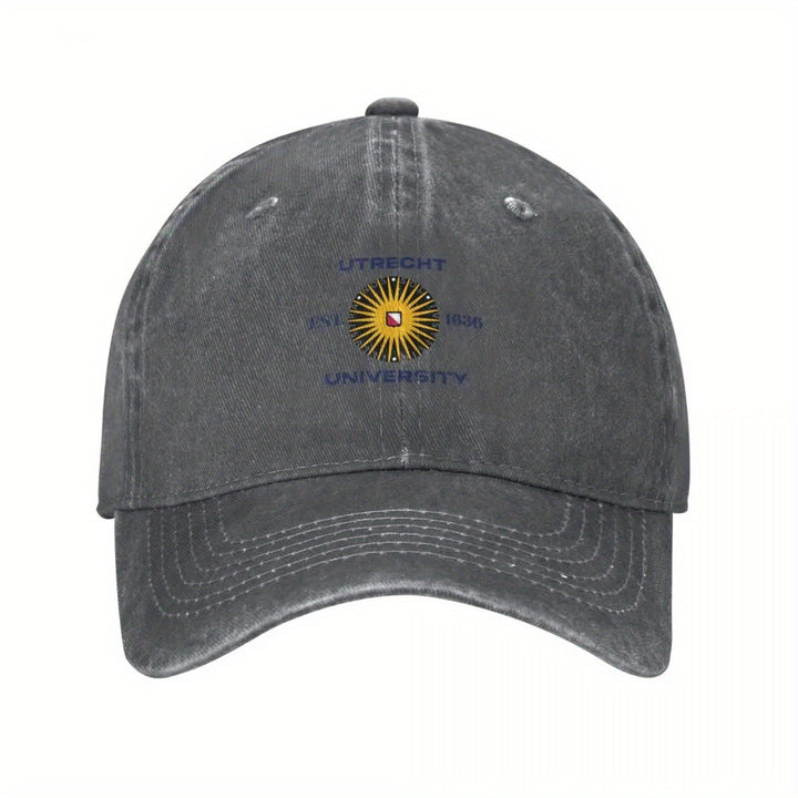 Gorra de béisbol de la Universidad de Utrecht - Negra con bordado dorado, sombrero de lujo para hombres y mujeres, diseño elegante con motivos de sol, perfecto para deportes o uso casual, gorra de béisbol.
