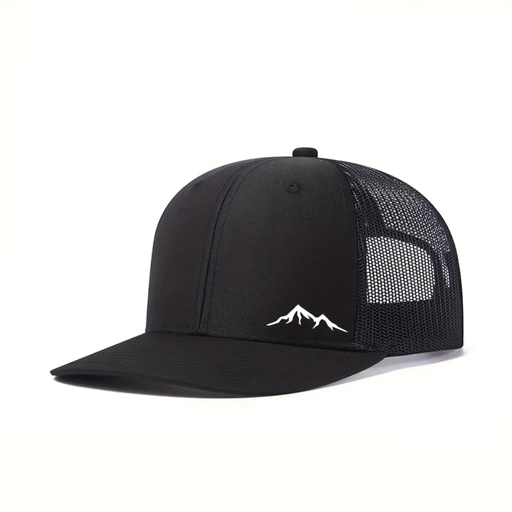 Gorra de béisbol de gran tamaño para mujer y hombre con gráfico de montaña - Parte trasera de malla transpirable y visera estructurada, ajuste ligero sin estiramiento para deportes al aire libre, viajes, ropa casual - Gorro de otoño/invierno, Marrón, Gorr
