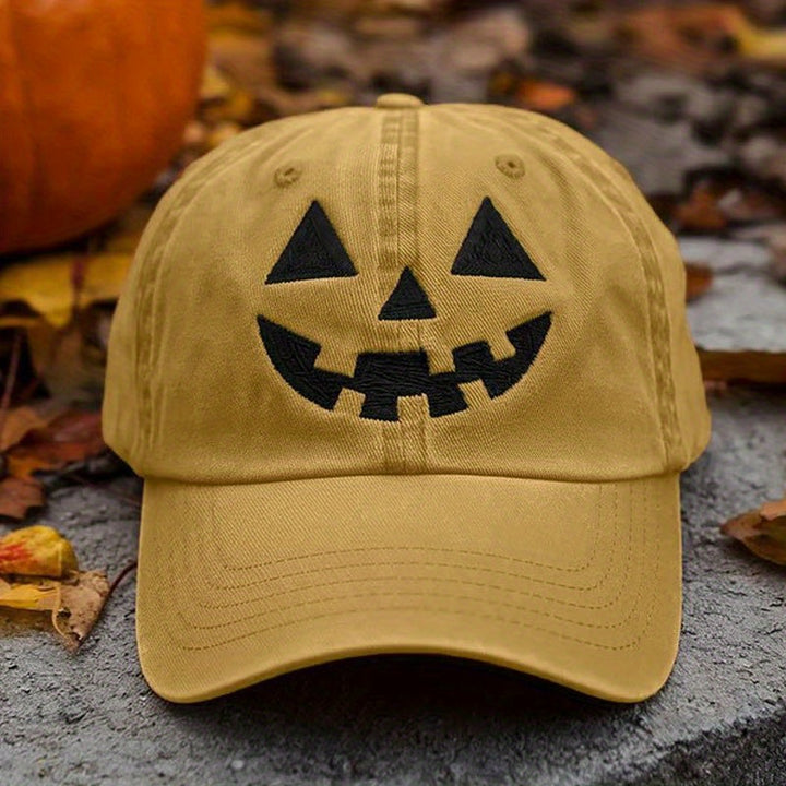 Gorras de béisbol con dos diseños, con bordado de cara de calabaza 3D, exudando un ambiente festivo, perfectas para estilo de calle.