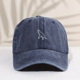 1 Gorra De Béisbol Con Bordado De Dinosaurio Retro Lavado Para Niños, Sombrilla Con Protección Solar, Sombrero De Lengua De Pato Que Combina Con Todo A La Moda