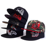 Gorra de béisbol ajustable unisex con bordado de calavera, estilo hip hop, para hombres y mujeres
